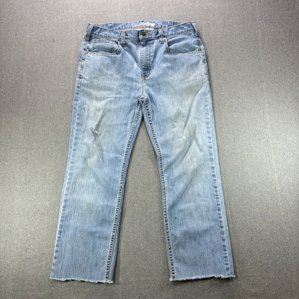 Vintage Carhartt Distressed Light Wash Patina Raw Hem Jeans